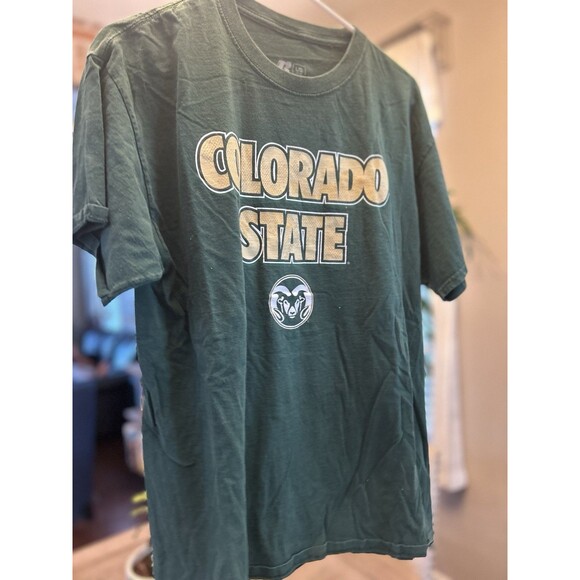 Russell Athletic Men’s L Green And Gold Colorado State Rams Short Sleeve T - Picture 1 of 4